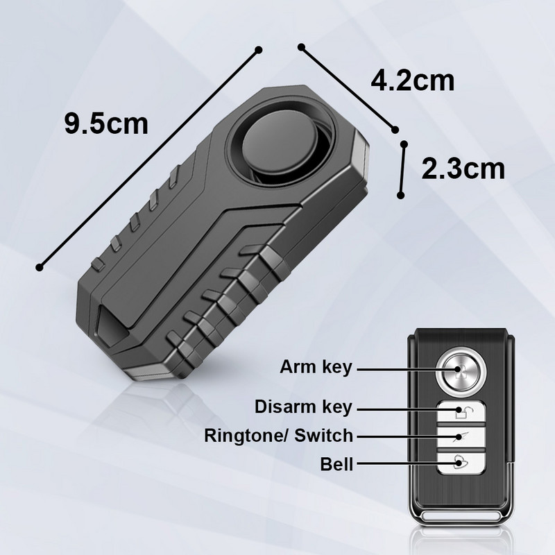 Τηλεχειριστήριο ποδήλατο συναγερμός μοτοσικλέτας αδιάβροχο ηλεκτρικό αυτοκίνητο ηλεκτρικό ποδήλατο Ασφάλεια κατά των χαμένων κραδασμών προειδοποιητικός αισθητήρας συναγερμού