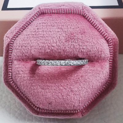 Novi dolazak iz 2023., modni luksuzni zeleni crni ružičasti srebrni vjenčani prsten Eternity Band za žene, poklon za zabave, nakit Z13