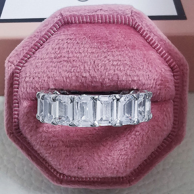Novi dolazak iz 2023., modni luksuzni zeleni crni ružičasti srebrni vjenčani prsten Eternity Band za žene, poklon za zabave, nakit Z13