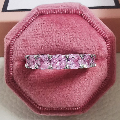Novi dolazak iz 2023., modni luksuzni zeleni crni ružičasti srebrni vjenčani prsten Eternity Band za žene, poklon za zabave, nakit Z13