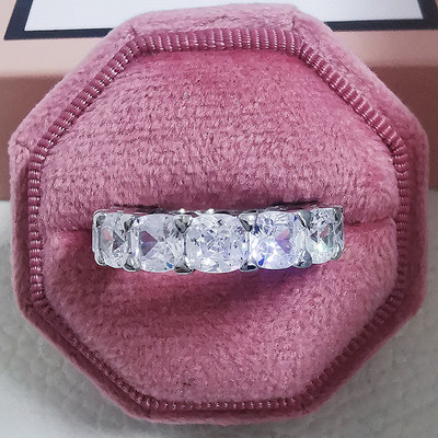 Novi dolazak iz 2023., modni luksuzni zeleni crni ružičasti srebrni vjenčani prsten Eternity Band za žene, poklon za zabave, nakit Z13