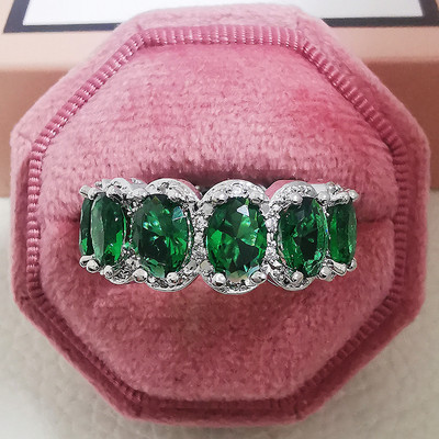 Novi dolazak iz 2023., modni luksuzni zeleni crni ružičasti srebrni vjenčani prsten Eternity Band za žene, poklon za zabave, nakit Z13