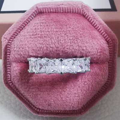 Novi dolazak iz 2023., modni luksuzni zeleni crni ružičasti srebrni vjenčani prsten Eternity Band za žene, poklon za zabave, nakit Z13