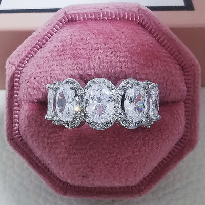 Novi dolazak iz 2023., modni luksuzni zeleni crni ružičasti srebrni vjenčani prsten Eternity Band za žene, poklon za zabave, nakit Z13