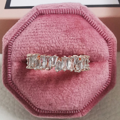 Novi dolazak iz 2023., modni luksuzni zeleni crni ružičasti srebrni vjenčani prsten Eternity Band za žene, poklon za zabave, nakit Z13