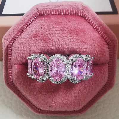Novi dolazak iz 2023., modni luksuzni zeleni crni ružičasti srebrni vjenčani prsten Eternity Band za žene, poklon za zabave, nakit Z13
