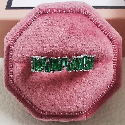 Novi dolazak iz 2023., modni luksuzni zeleni crni ružičasti srebrni vjenčani prsten Eternity Band za žene, poklon za zabave, nakit Z13