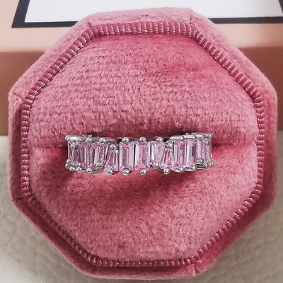 Novi dolazak iz 2023., modni luksuzni zeleni crni ružičasti srebrni vjenčani prsten Eternity Band za žene, poklon za zabave, nakit Z13