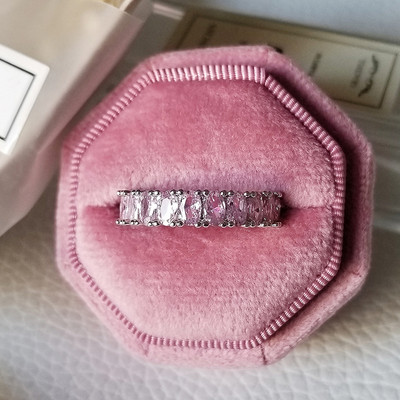 Novi dolazak iz 2023., modni luksuzni zeleni crni ružičasti srebrni vjenčani prsten Eternity Band za žene, poklon za zabave, nakit Z13