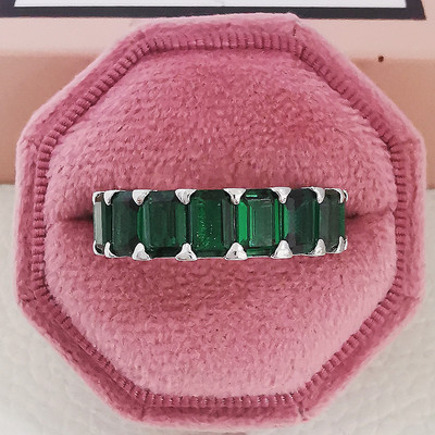 Novi dolazak iz 2023., modni luksuzni zeleni crni ružičasti srebrni vjenčani prsten Eternity Band za žene, poklon za zabave, nakit Z13