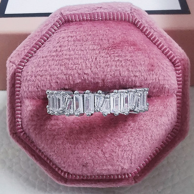 Novi dolazak iz 2023., modni luksuzni zeleni crni ružičasti srebrni vjenčani prsten Eternity Band za žene, poklon za zabave, nakit Z13