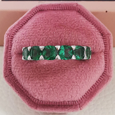 Novi dolazak iz 2023., modni luksuzni zeleni crni ružičasti srebrni vjenčani prsten Eternity Band za žene, poklon za zabave, nakit Z13