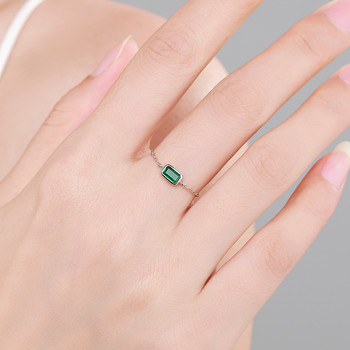 Modian 26 Style Sparkling Zirconia επιπλατινωμένο δαχτυλίδι με αλυσίδα 925 ασημένια καρδιές ρυθμιζόμενα δαχτυλίδια για γυναικεία κοσμήματα