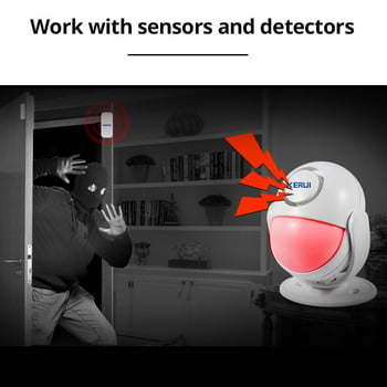 KERUI 125dB PIR аларма за движение звънец за охрана на дома Безжичен контрол Сензор за кражба Детектор Добре дошли звънец SOS алармени системи