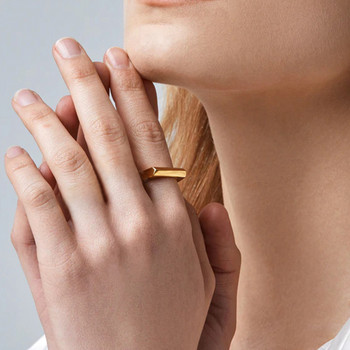 eManco Ομαλό πανκ χιπ χοπ δαχτυλίδι από ανοξείδωτο ατσάλι για γυναίκες Ανδρικό χρυσό χρώμα Προσαρμοσμένο κοσμηματοπωλείο δώρο γενεθλίων