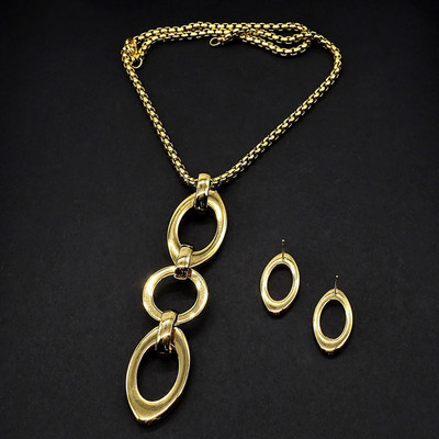 AMUMIU Luxusné šperky z nehrdzavejúcej ocele, zlatá farba, dámske okrúhle náhrdelníky a náušnice, dubajské brazílske svadobné šperky JS091