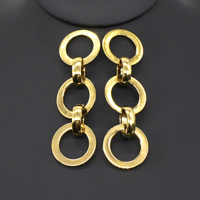 AMUMIU Luxusné šperky z nehrdzavejúcej ocele, zlatá farba, dámske okrúhle náhrdelníky a náušnice, dubajské brazílske svadobné šperky JS091