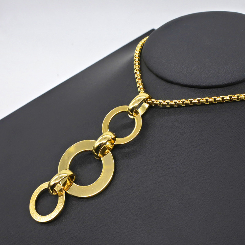 AMUMIU Luxusné šperky z nehrdzavejúcej ocele, zlatá farba, dámske okrúhle náhrdelníky a náušnice, dubajské brazílske svadobné šperky JS091