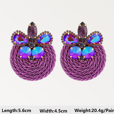 Dlhé visiace náušnice Fialová séria pre ženy, elegantné módne luxusné doplnky do uší, vintage motýľové srdce, geometrické šperky