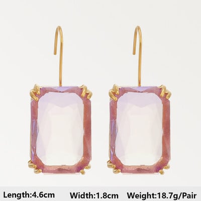 Dlhé visiace náušnice Fialová séria pre ženy, elegantné módne luxusné doplnky do uší, vintage motýľové srdce, geometrické šperky