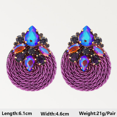 Dlhé visiace náušnice Fialová séria pre ženy, elegantné módne luxusné doplnky do uší, vintage motýľové srdce, geometrické šperky