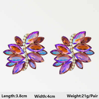 Dlhé visiace náušnice Fialová séria pre ženy, elegantné módne luxusné doplnky do uší, vintage motýľové srdce, geometrické šperky