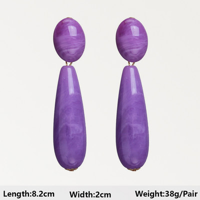 Dlhé visiace náušnice Fialová séria pre ženy, elegantné módne luxusné doplnky do uší, vintage motýľové srdce, geometrické šperky