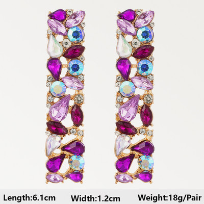 Dlhé visiace náušnice Fialová séria pre ženy, elegantné módne luxusné doplnky do uší, vintage motýľové srdce, geometrické šperky