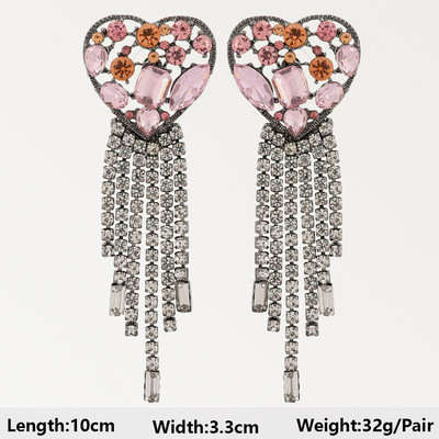 Dlhé visiace náušnice Fialová séria pre ženy, elegantné módne luxusné doplnky do uší, vintage motýľové srdce, geometrické šperky