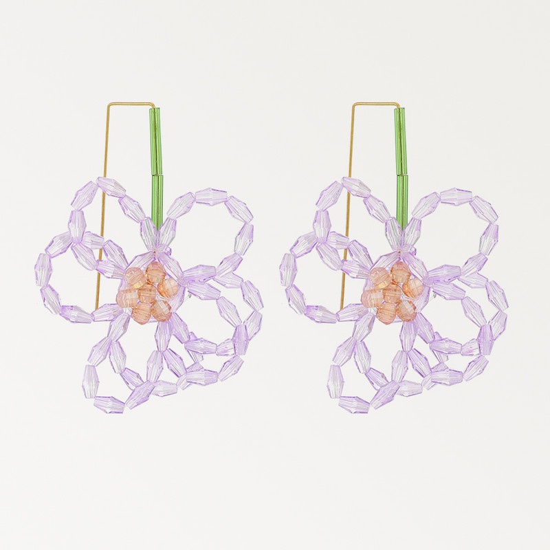 Dlhé visiace náušnice Fialová séria pre ženy, elegantné módne luxusné doplnky do uší, vintage motýľové srdce, geometrické šperky