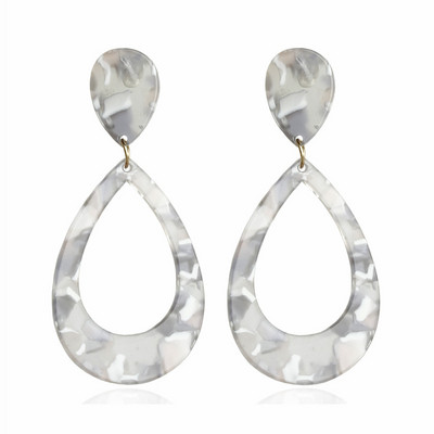 Akrylové acetátové náušnice 2019 Dámske klipsové náušnice Bohemian Big Statement Fashion Circular Luxury Clip-on Stripe Šperky Doplnky