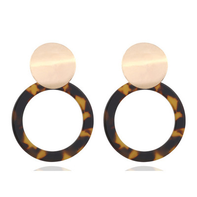 Akrylové acetátové náušnice 2019 Dámske klipsové náušnice Bohemian Big Statement Fashion Circular Luxury Clip-on Stripe Šperky Doplnky