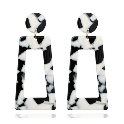 Akrylové acetátové náušnice 2019 Dámske klipsové náušnice Bohemian Big Statement Fashion Circular Luxury Clip-on Stripe Šperky Doplnky