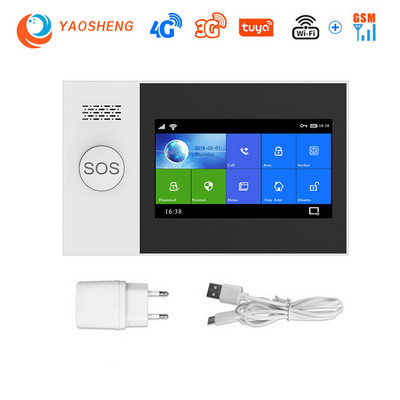 Bezdrôtový 4G WIFI GSM domáci bezpečnostný alarm proti vlámaniu SMS Tuya SmartLife ovládanie pomocou aplikácie s pohybovým senzorom, podpora Alexa a Google