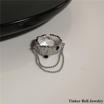 2022 Punk Gothic Geometria Strieborná farba Srdce Kvetinový Kovový Otvorený Nastaviteľný Prsteň Pre Ženy Mužov Dievča Bff Party Grunge Y2k Šperky