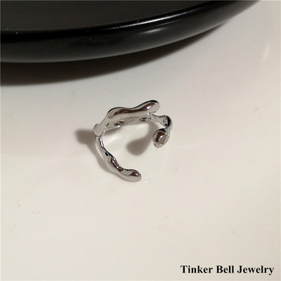 2022 Punk Gothic Geometria Strieborná farba Srdce Kvetinový Kovový Otvorený Nastaviteľný Prsteň Pre Ženy Mužov Dievča Bff Party Grunge Y2k Šperky