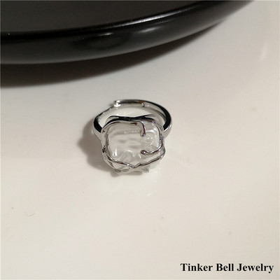 2022 Punk Gothic Geometria Strieborná farba Srdce Kvetinový Kovový Otvorený Nastaviteľný Prsteň Pre Ženy Mužov Dievča Bff Party Grunge Y2k Šperky