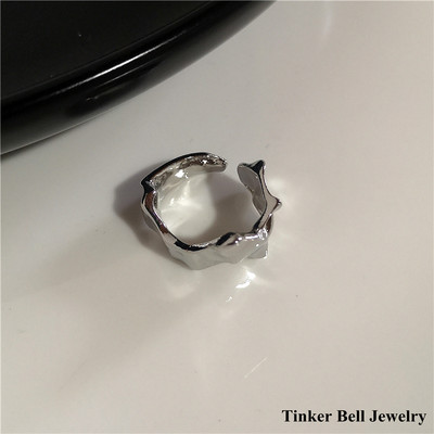 2022 Punk Gothic Geometria Strieborná farba Srdce Kvetinový Kovový Otvorený Nastaviteľný Prsteň Pre Ženy Mužov Dievča Bff Party Grunge Y2k Šperky