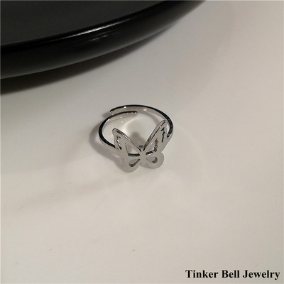 2022 Punk Gothic Geometria Strieborná farba Srdce Kvetinový Kovový Otvorený Nastaviteľný Prsteň Pre Ženy Mužov Dievča Bff Party Grunge Y2k Šperky