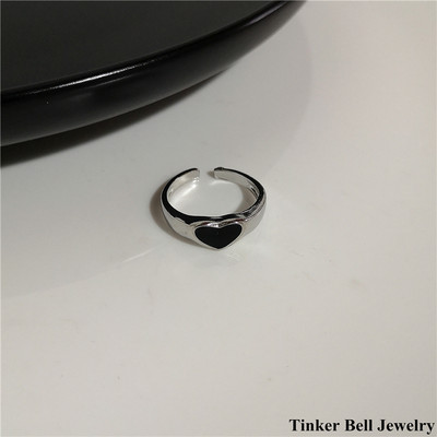 2022 Punk Gothic Geometria Strieborná farba Srdce Kvetinový Kovový Otvorený Nastaviteľný Prsteň Pre Ženy Mužov Dievča Bff Party Grunge Y2k Šperky