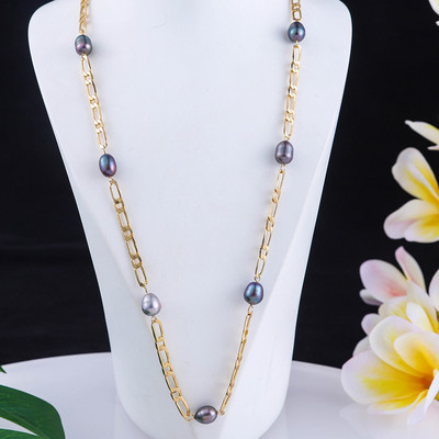 Dámske šperky, pozlátený retiazkový náhrdelník s perlami, trendy náramky so sladkovodnými perlami, sada náhrdelníkov pre ženy, darčeky 2022