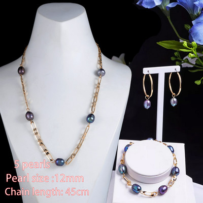 Dámske šperky, pozlátený retiazkový náhrdelník s perlami, trendy náramky so sladkovodnými perlami, sada náhrdelníkov pre ženy, darčeky 2022