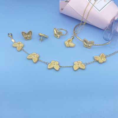 Luxusné šperky s motýľmi v zlatej farbe pre ženy, doprava zadarmo, luxusné svadobné obrúčky, náhrdelníky a náušnice, doplnky do Dubaja.