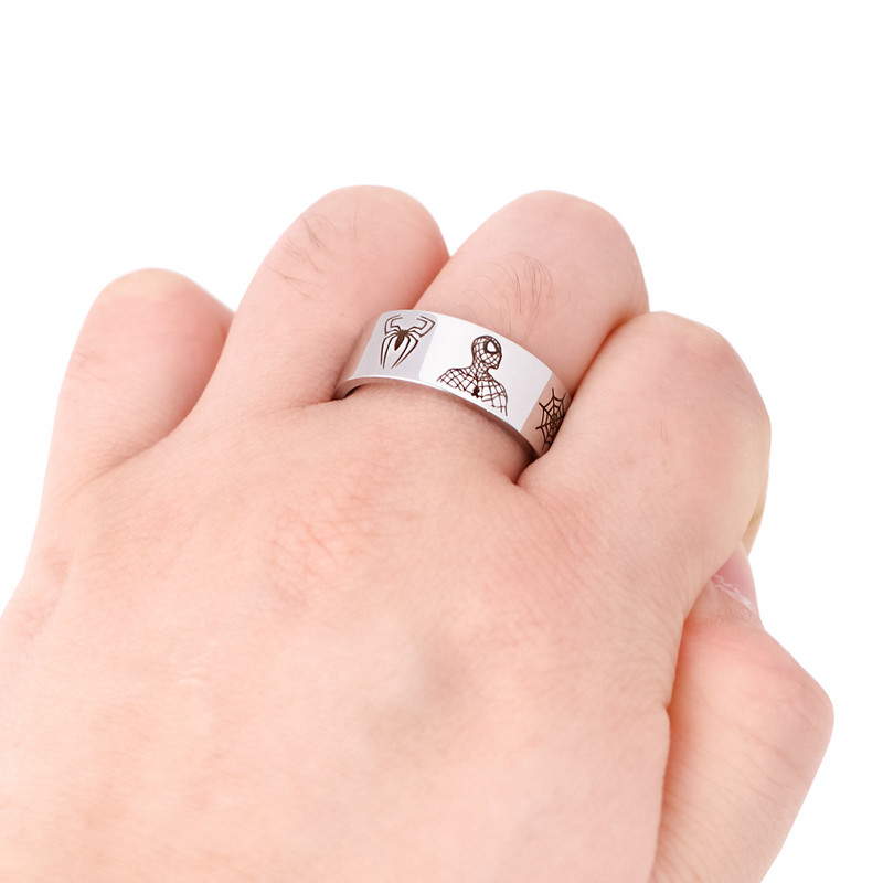 LB3259 Spider-Man Pánsky módny vintage prsteň Cool Stuff Nerezový prsteň Módne párty prstene Pánske šperky