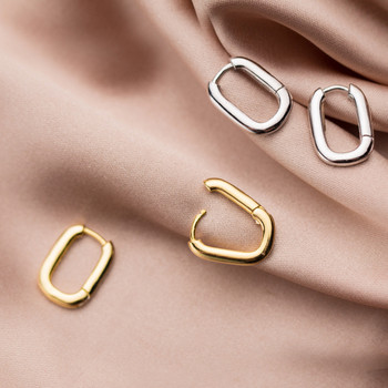 Rinhoo Simple Stud Earrings Винтидж Геометрична елипса Ръчно изработени обеци Парти аксесоари Бижута Подарък за жени