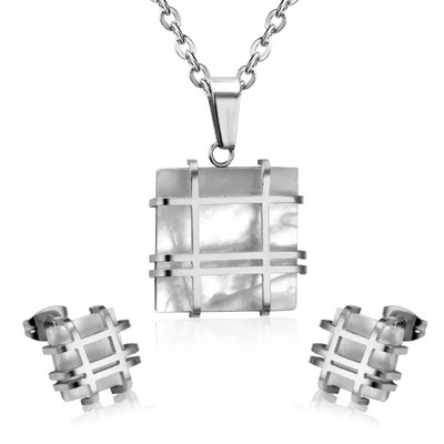 LUXUSTEEL Náušnice a náhrdelníky Sady z nehrdzavejúcej ocele Geometrický tvar Prívesok Náušnice pre ženy Retiazkový náhrdelník Šperky Bijoux