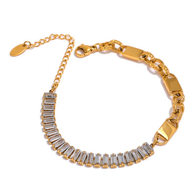 Luxusný Yhpup náhrdelník s kubickým zirkónom a kľúčnou kosťou, náramok z nehrdzavejúcej ocele 316L, sady šperkov pre ženy, vynikajúci darček.