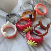 Nepravidelné zuby v tvare U, jahodové živicové prstene pre ženy, dievčatá, párty šperky, sladká osobnosť, trendy šperky HUANZHI 2022 NOVINKA