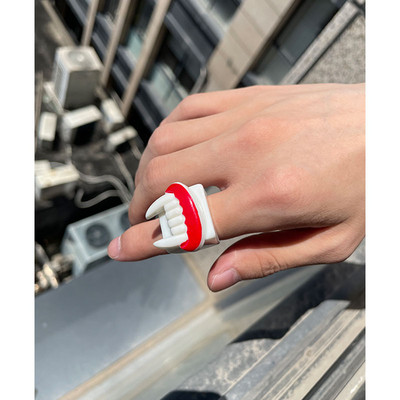 Nepravidelné zuby v tvare U, jahodové živicové prstene pre ženy, dievčatá, párty šperky, sladká osobnosť, trendy šperky HUANZHI 2022 NOVINKA