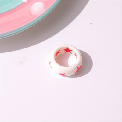 Nepravidelné zuby v tvare U, jahodové živicové prstene pre ženy, dievčatá, párty šperky, sladká osobnosť, trendy šperky HUANZHI 2022 NOVINKA